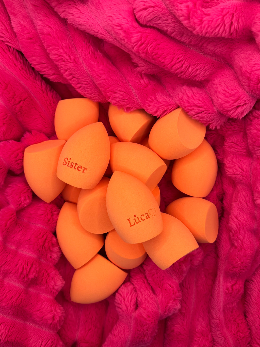 Makeup blender custom text