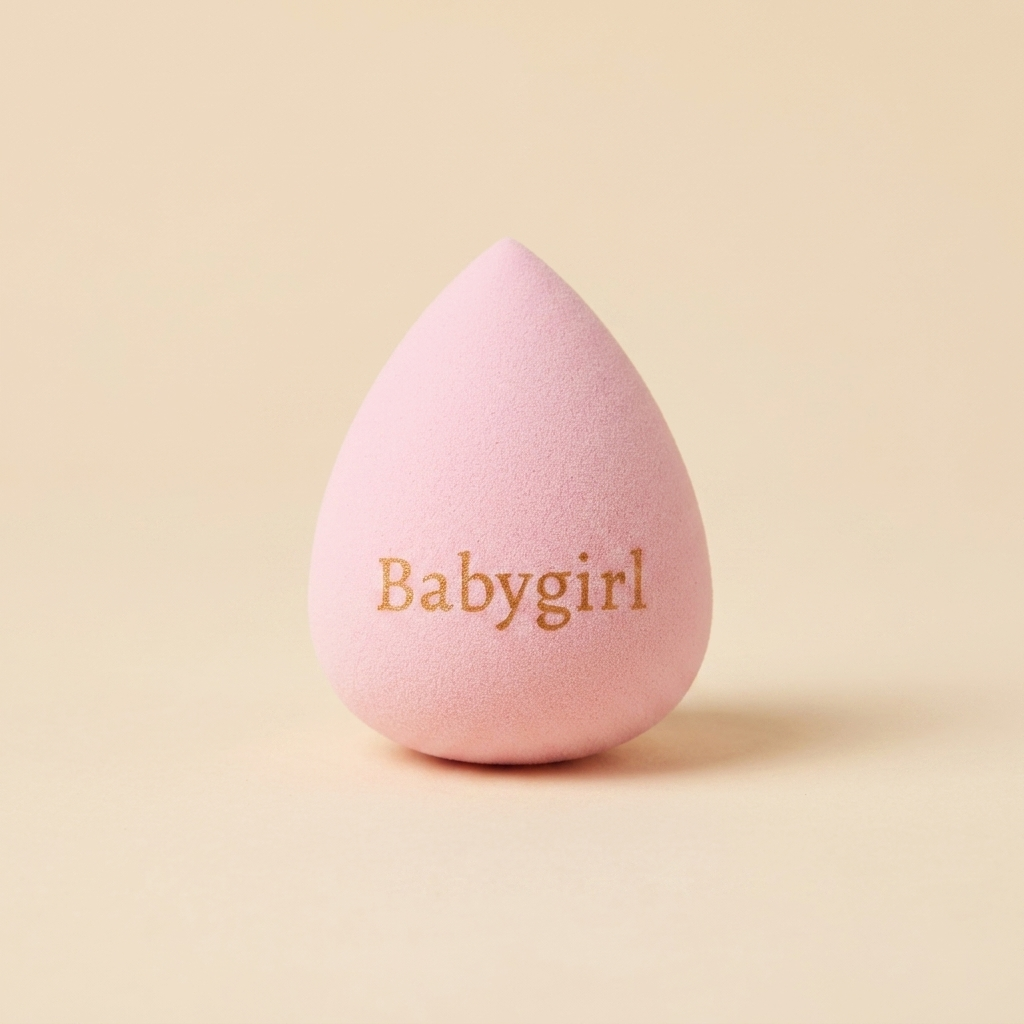 Světle růžový beauty blender s vlastním gravírováním na míru Babygirl