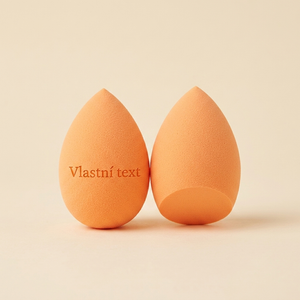 Oranžový beauty blender s gravírováním vlastního jména a zkosením dole