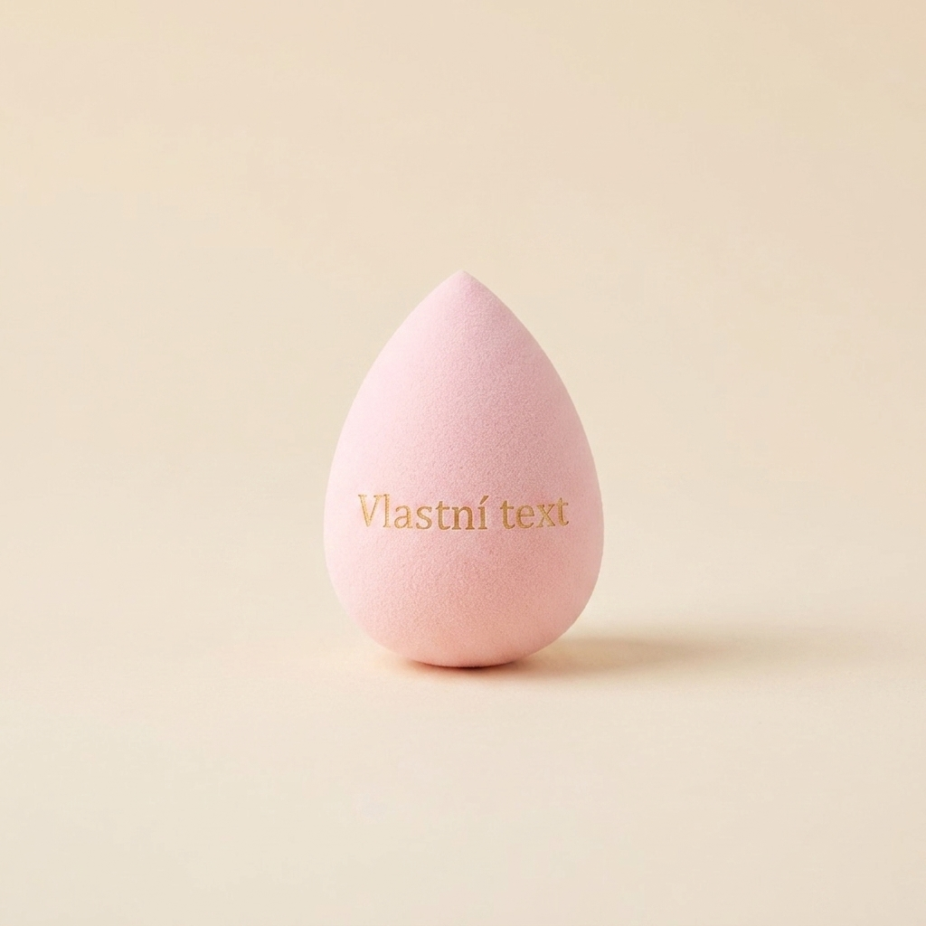 Světle růžový beauty blender s vlastním gravírováním na míru