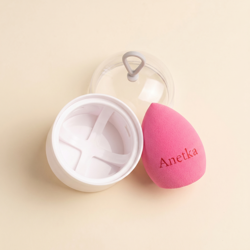 Průhledný obal na makeup blender